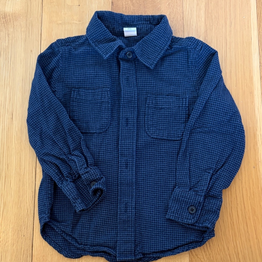 Gap kids Navy Blue houndstooth Shirt